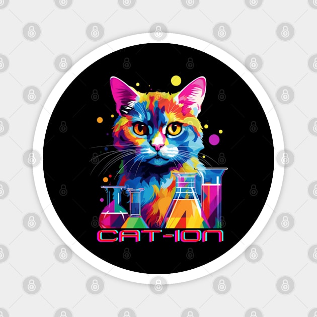 Chemist cat wpap, cation, chemistry, laboratory, kitty in lab Magnet by Pattyld